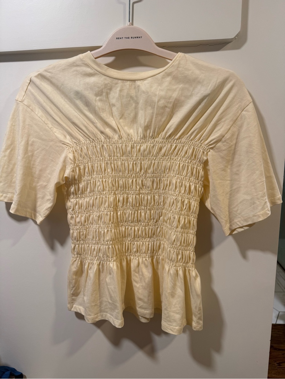Peplum Short Sleeve Top - Yellow